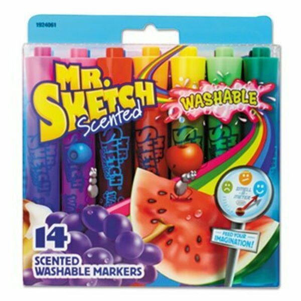 Sanford Mr. Sketch, WASHABLE MARKERS, BROAD CHISEL TIP, ASSORTED COLORS, 14 Pieces 1924061